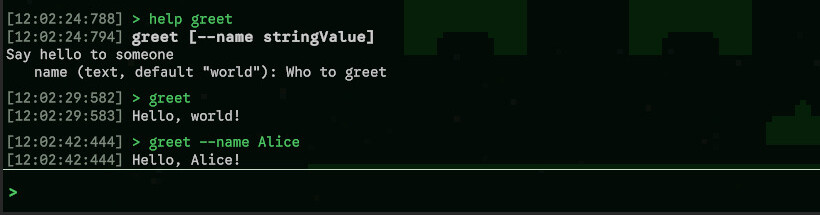 Your first command, run from the CLI.