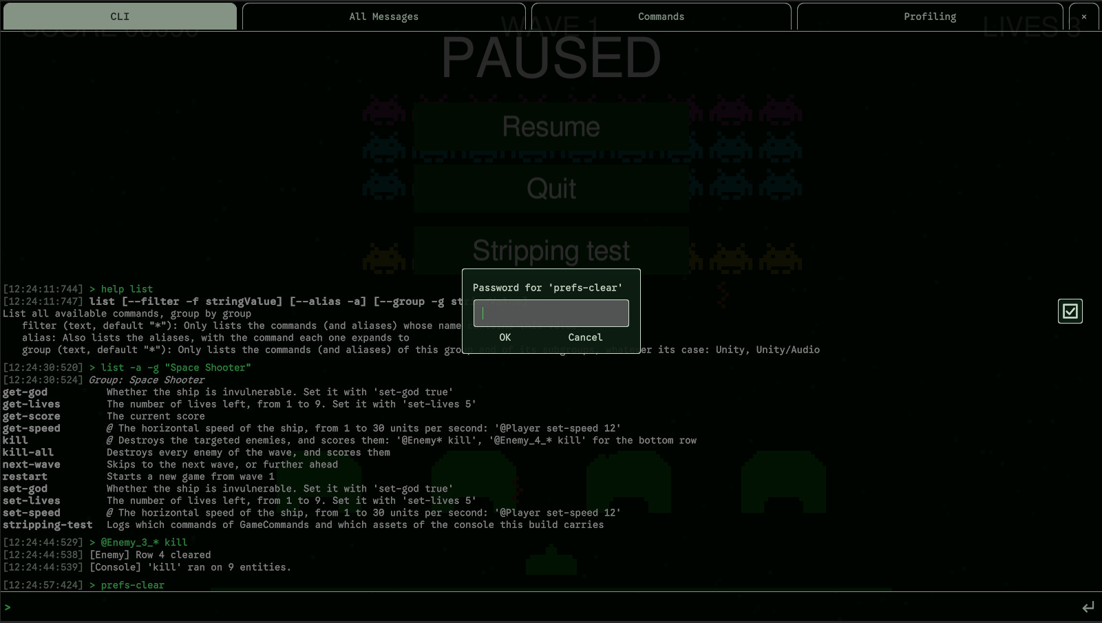 The password popup.