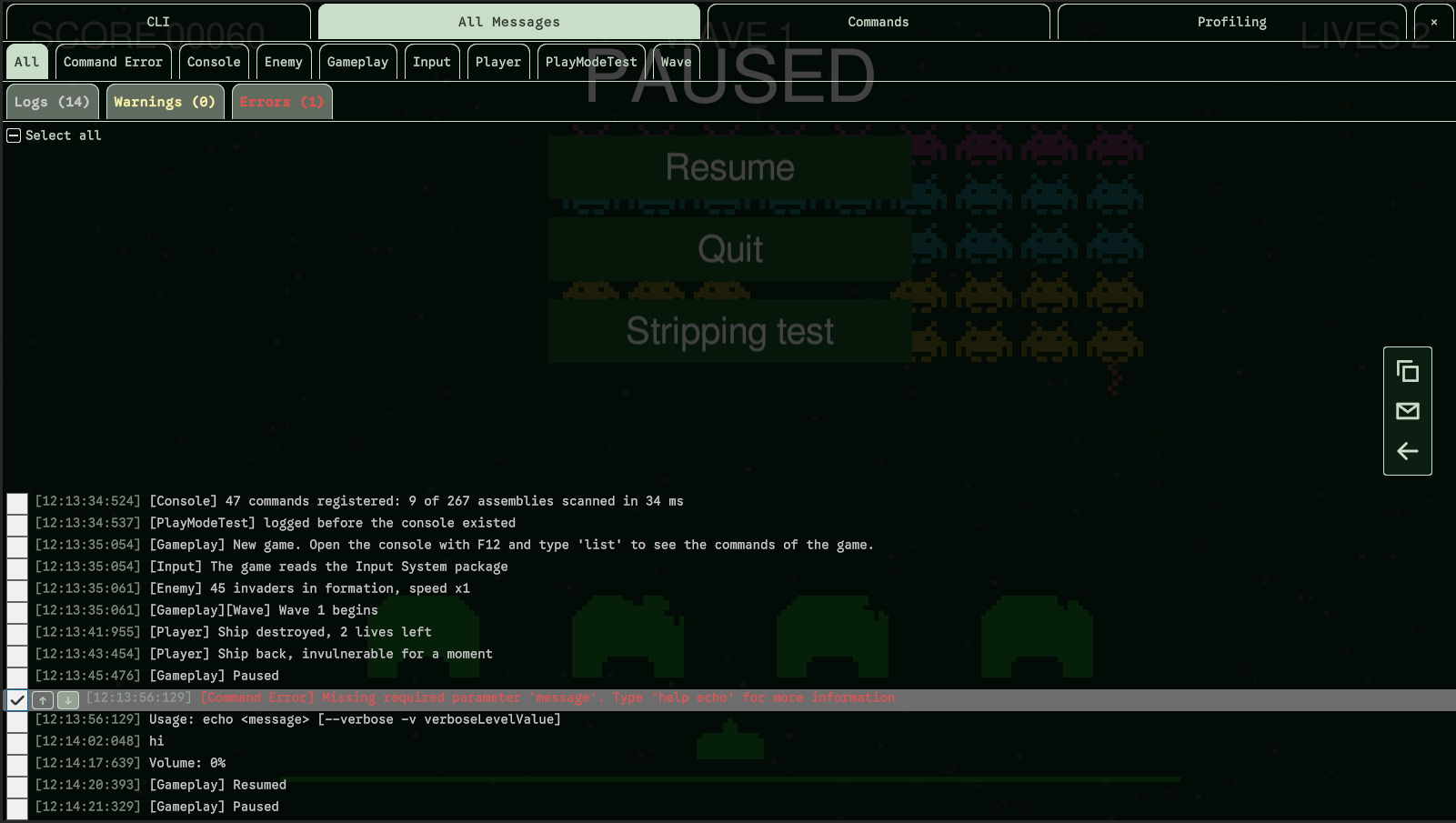Selecting lines: a box per line, Select all above, the toolbox on the right.